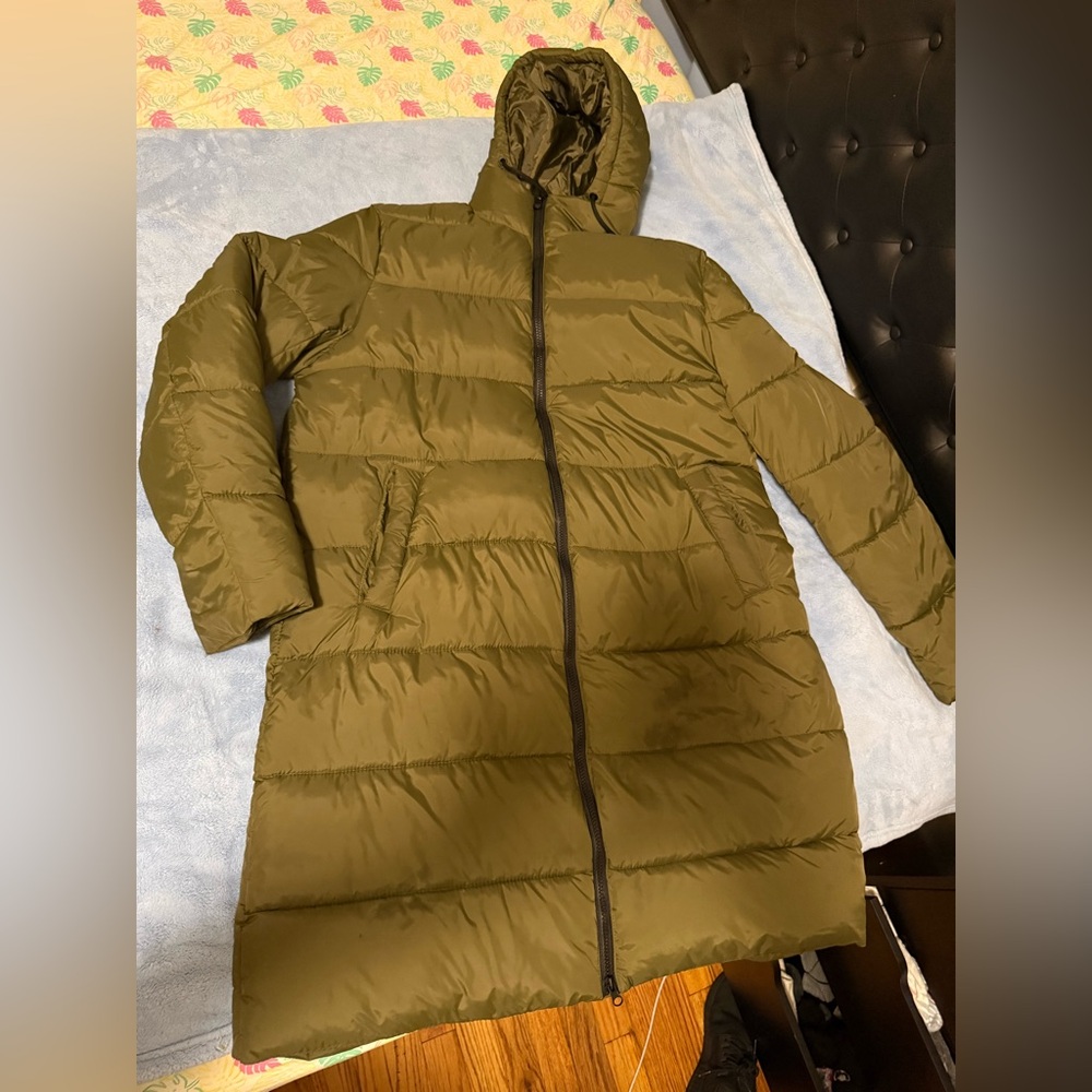 Fashion nova men M Olive Hooded Puffer Coat